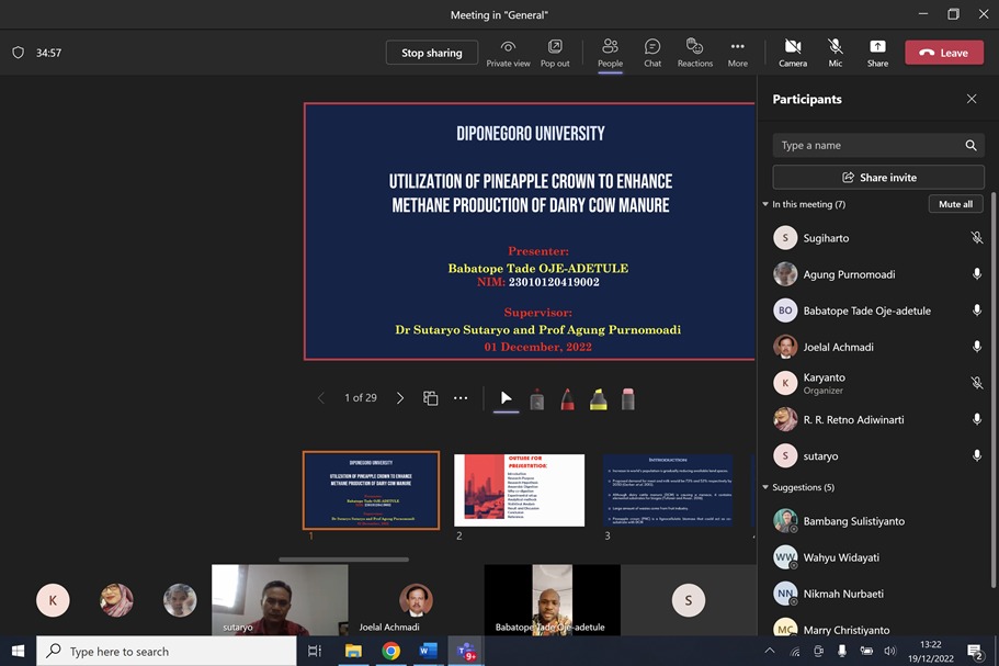 Ujian Tesis Mahasiswa Internasional Asal Nigeria pada Prodi S2 Magister Ilmu Ternak