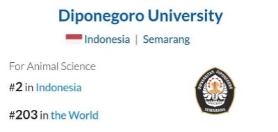 EduRank menempatkan FPP Undip sebagai yang terbaik bidang “Animal Science” di Indonesia