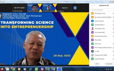 Entrepreneurship Lecture “Transforming Sciences into Entrepreneurship” for Master of Animal Science Study Program Students, Faculty of Animal Husbandry and Agriculture, Diponegoro University